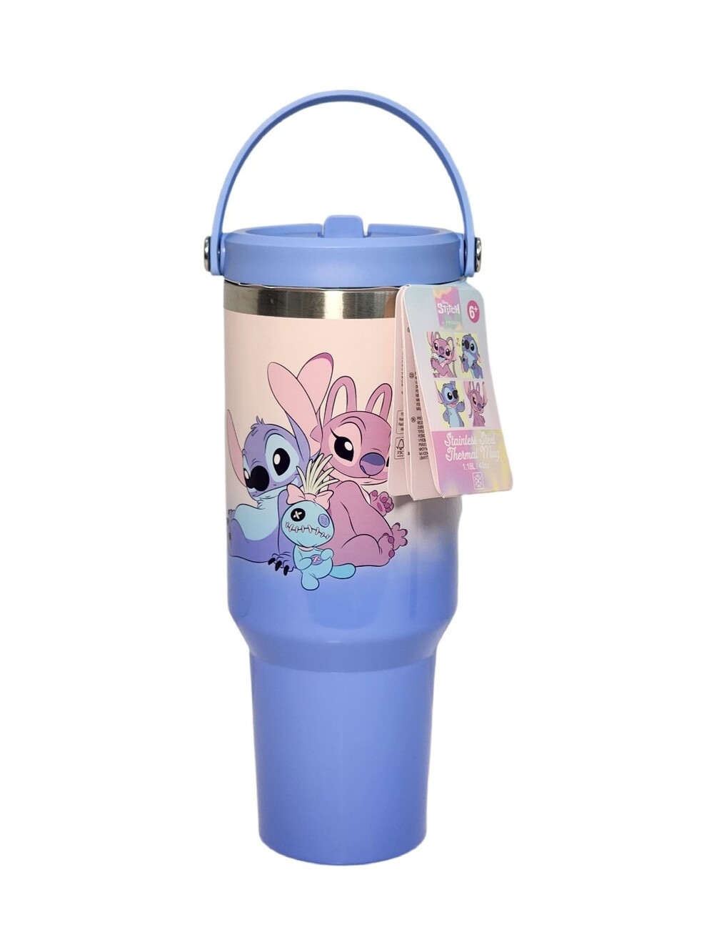 Disney X Primark STITCH ANGEL SCRUMP Stainless Steel Travel Mug - 40 oz - NWT - Picture 5 of 5